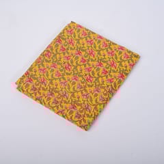 Yellow Color Cotton Printed Fabric