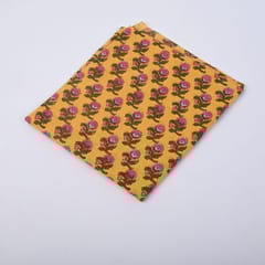 Yellow Color Cotton Printed Fabric