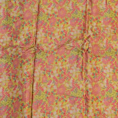 Yellow Color Crepe Digital Printed Fabric (70Cm Piece)
