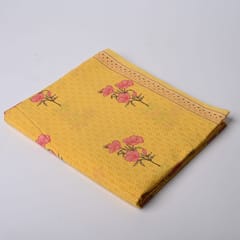 Yellow Color Cotton Printed Fabric