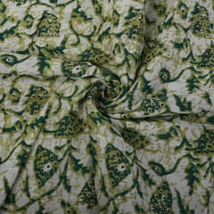 Green Color Cotton Printed Fabric