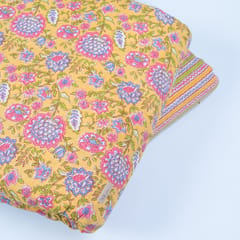 Multi and Yellow Color Cotton Printed Fabric Set