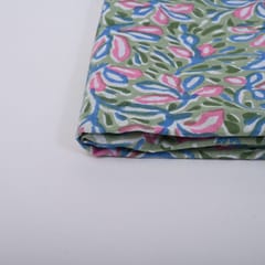 Green Color Cotton Printed Fabric