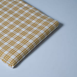 Yellow Color Cotton Yarn Dyed Check Fabric