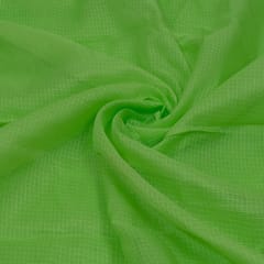 Parrot Green Color Kota Doria Fabric