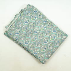 Sea Green Color Cotton Flex Printed Fabric