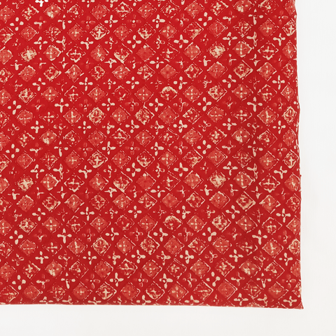 Red Tiny Flower Printed Muslin Fabric