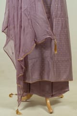 Move Color Chanderi Embroidered Shirt with Bottom and Embroidered Chiffon Dupatta