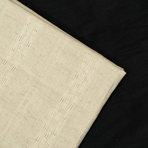 Off White Color Dyeable Cotton Dobby Fabric(1.40 Meter Piece)