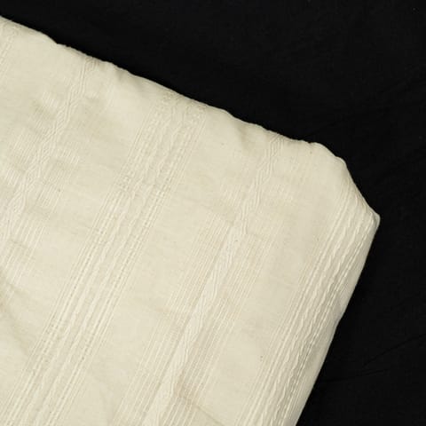 Off White Color Dyeable Leeno Cotton Dobby Fabric