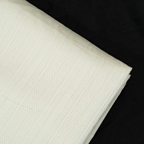 Cream Color Leeno Cotton Dyeable Dobby Fabric