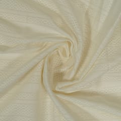 Cream Color Leeno Cotton Dyeable Dobby Fabric