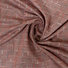Rust Color Cotton Yarn Dyed Dobby Fabric