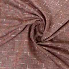 Rust Color Cotton Yarn Dyed Dobby Fabric