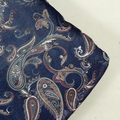 Blue Color Velvet Digital Printed 58 Inch Width Fabric