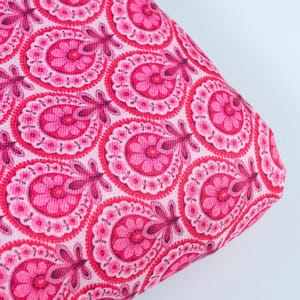 Majenta Color Pashmina Printed Fabric (1Meter Piece)