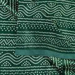 Green Color Mashru Silk Ajrakh Printed Fabric