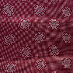 Maroon Color Mashru Silk Ajrakh Printed Fabric