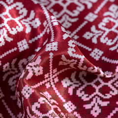 Maroon Color Mashru Silk Ajrakh Printed Fabric