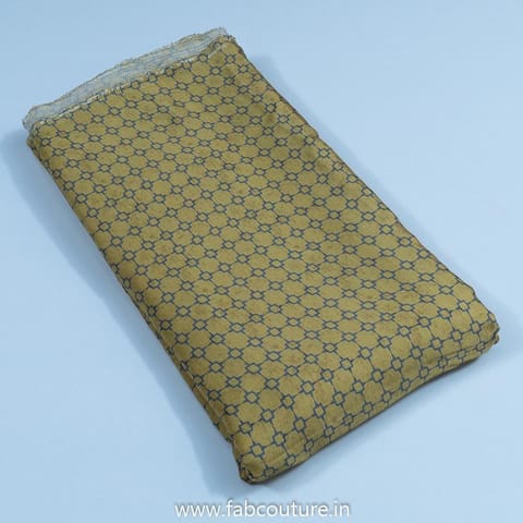 Grenish Modal Satin Digital Printed Fabric (1.40Meter cut piece)
