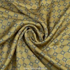 Grenish Modal Satin Digital Printed Fabric (1.40Meter cut piece)