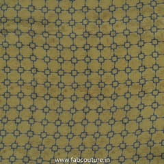 Grenish Modal Satin Digital Printed Fabric (1.40Meter cut piece)
