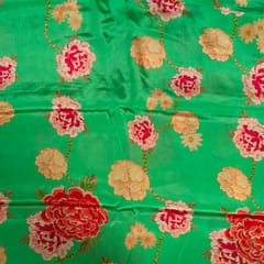 Green Color Viscose Crepe Printed Fabric