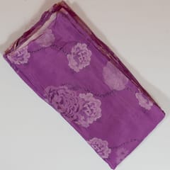 Purple Color Viscose Crepe Printed Fabric