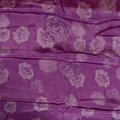 Purple Color Viscose Crepe Printed Fabric