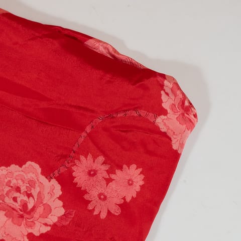 Red Color Viscose Crepe Printed Fabric