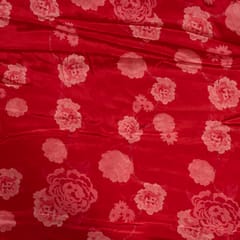 Red Color Viscose Crepe Printed Fabric