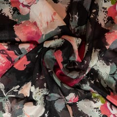 Multi Color Chinon Chiffon Printed Fabric