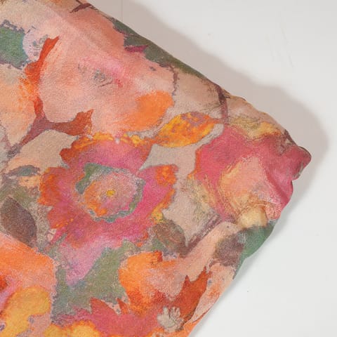 Multi Color Chinon Chiffon Printed Fabric