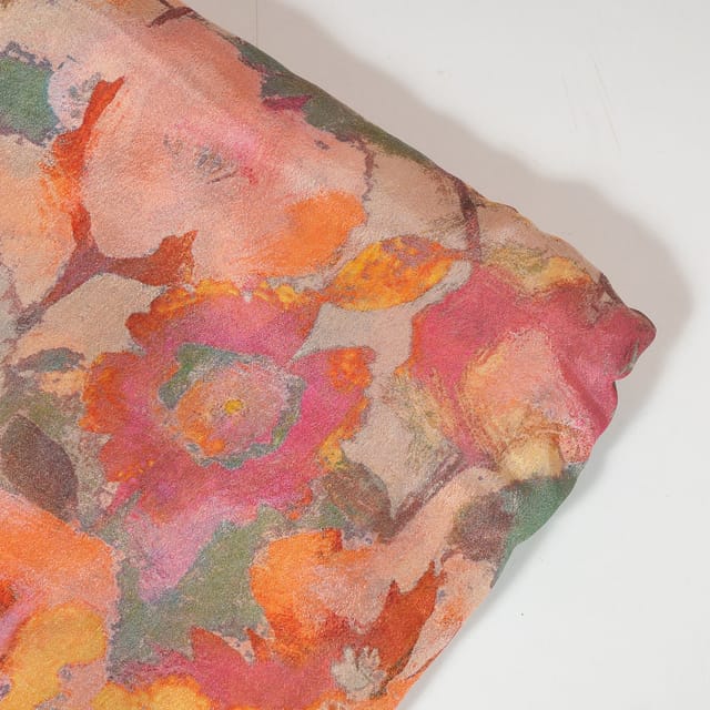 Multi Color Chinon Chiffon Printed Fabric