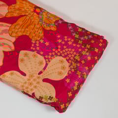 Majenta Color Dola Silk Digital Printed Fabric