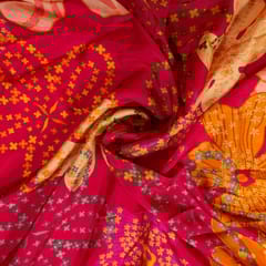 Majenta Color Dola Silk Digital Printed Fabric
