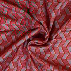 Grey Color Dola Silk Digital Printed Fabric
