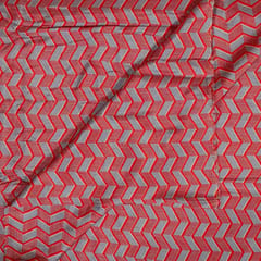 Grey Color Dola Silk Digital Printed Fabric