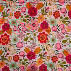 Grey Color Dola Silk Digital Printed Fabric