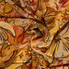 Multi Color Viscose Crepe Printed Fabric