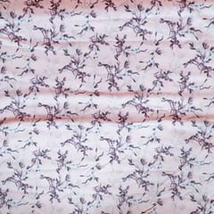 Pink Color Poplin Lycra Printed Fabric