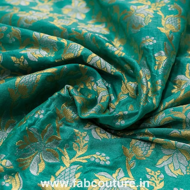 Brocade Silver Gold fabric
