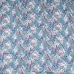 Grey Color Poplin Lycra Printed Fabric