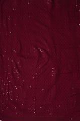 Maroon Color Rayon Chikan Fabric