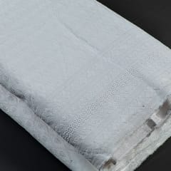White color Big width Rayon chikan fabric