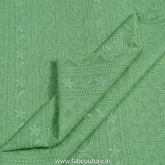 Green Colour Georgette Lakhnavi Embroidered Fabric