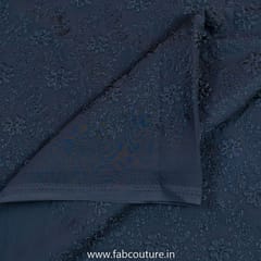 Black Color Georgette Lakhnavi Embroidered Fabric