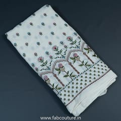 White Dyeable Cotton Embroidered Fabric