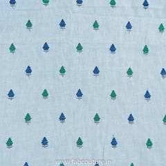 White Mal Cotton Embroidered Fabric
