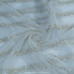 White Organza Embroidered Fabric